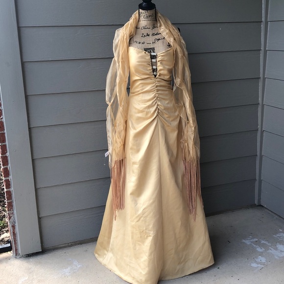 gold masquerade dress